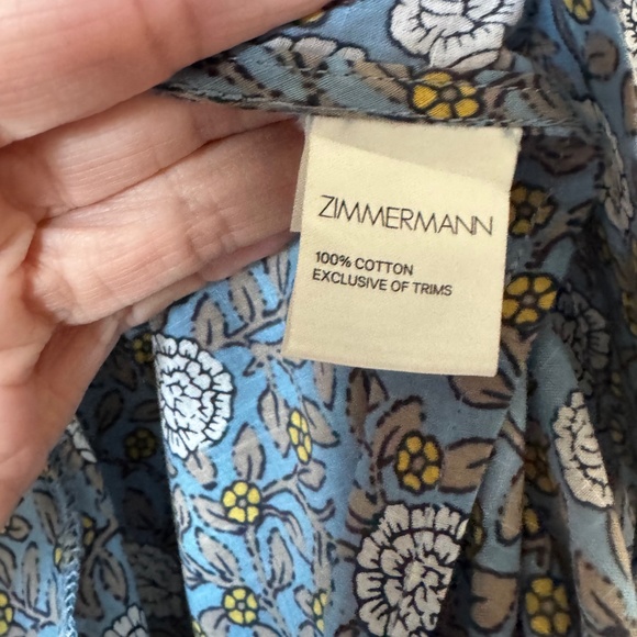 Zimmermann Blue Flower Split leg pants, size 1 - Picture 6 of 8